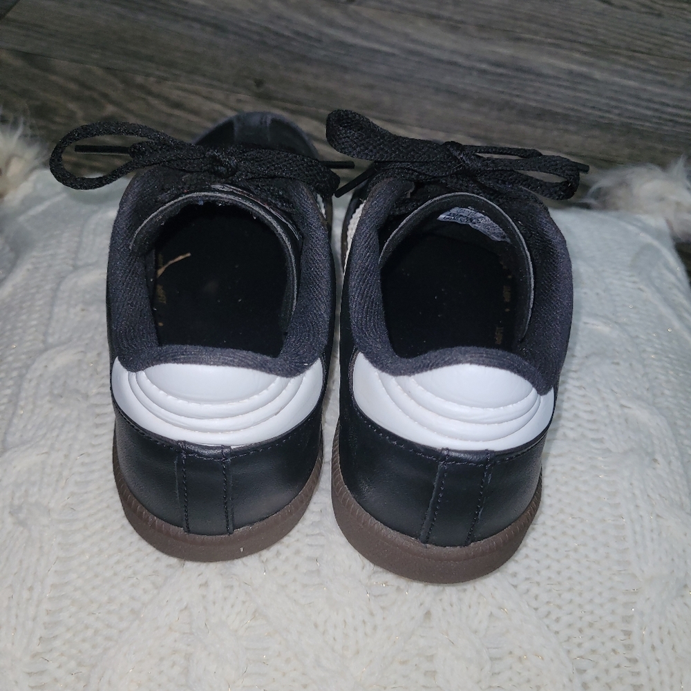 Adidas Black and White Samba Sneakers Iconic Design Size 2 Kid's Used - Picture 4 of 8